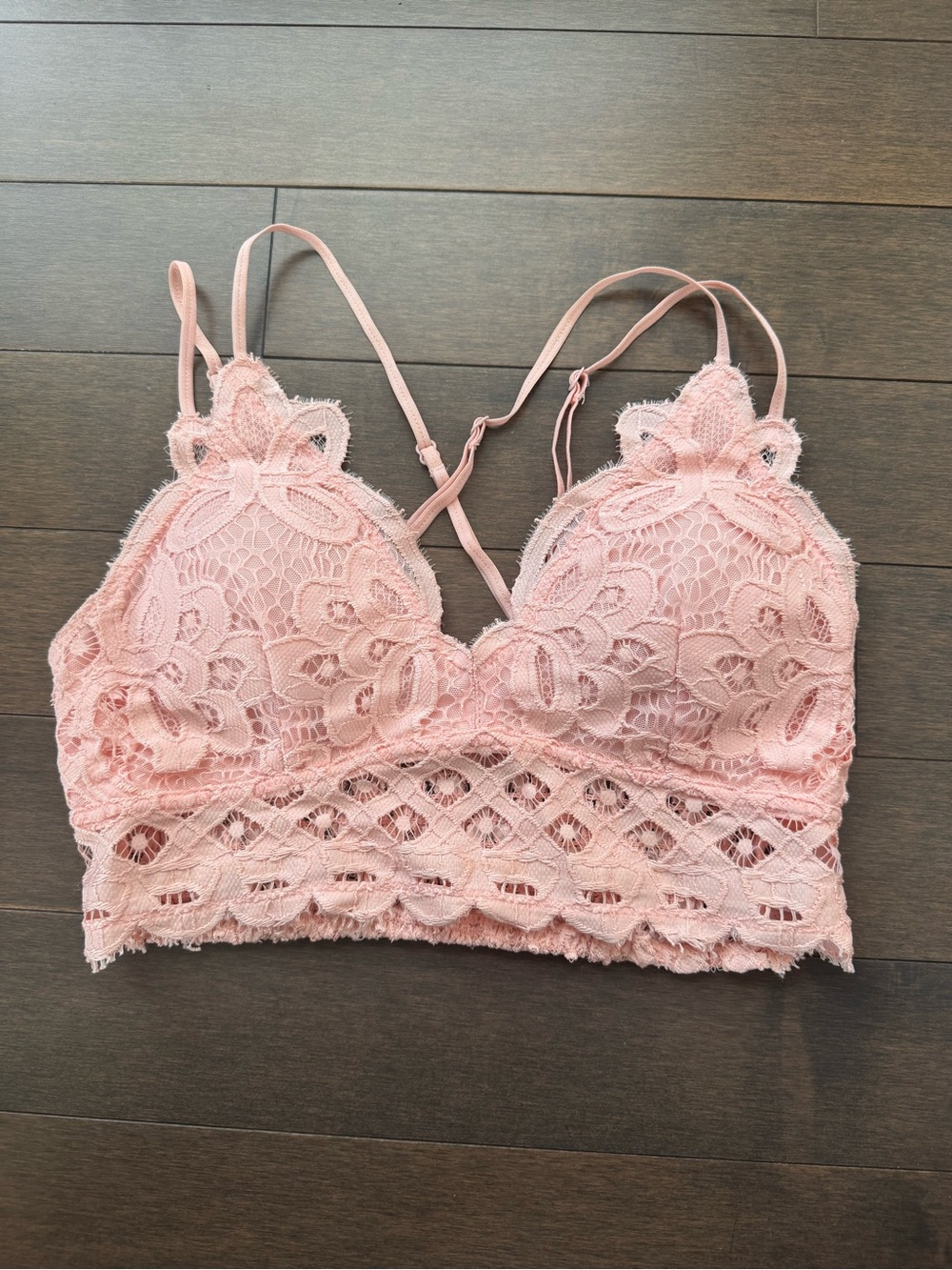 Anemone Pink Floral Lace Bralette